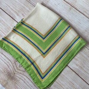 Vintage Burmel Lime Green Silk Scarf Women's Hair Head Wrap Neck Mob Wife Pinup